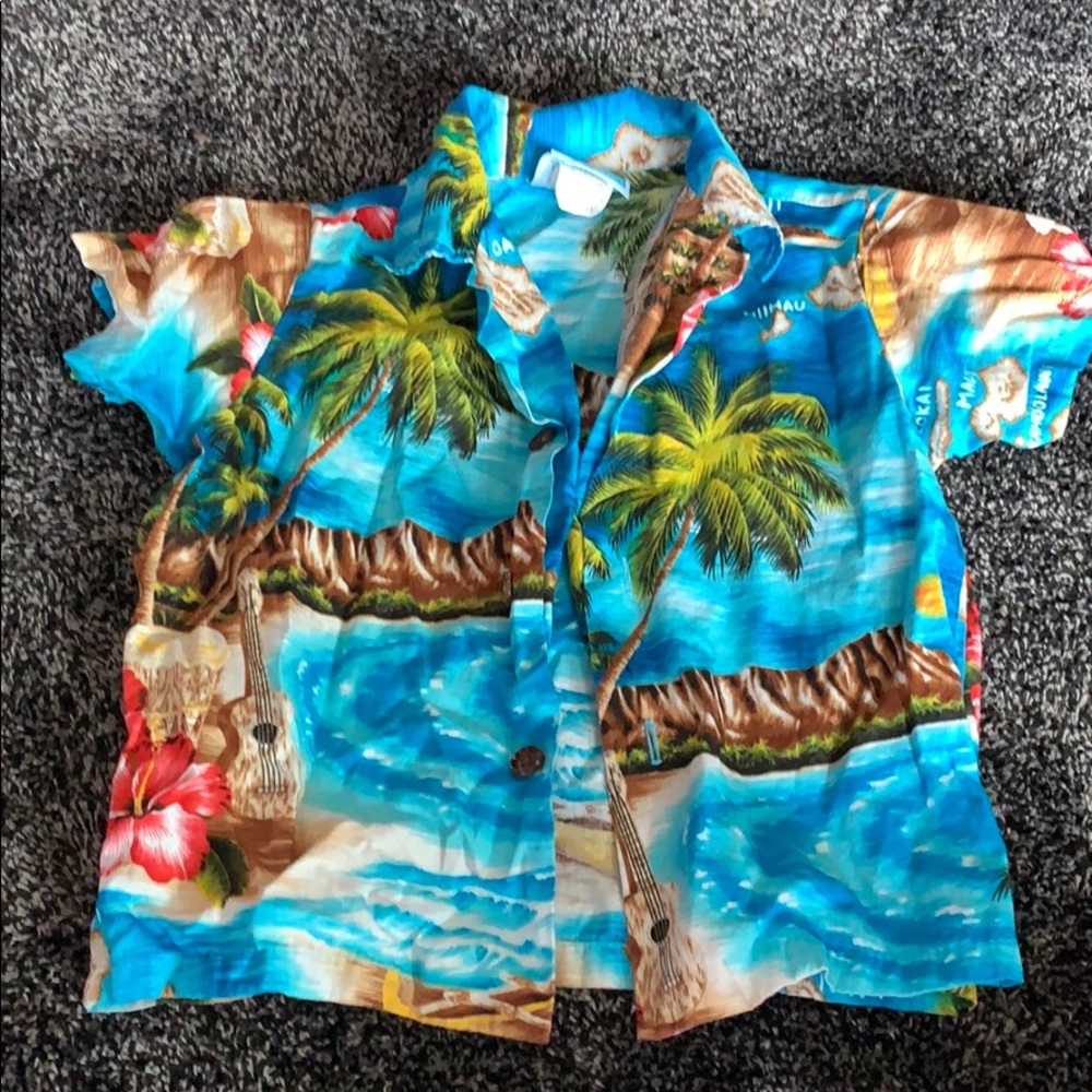 Toddler Blue Hawaiian Shirt